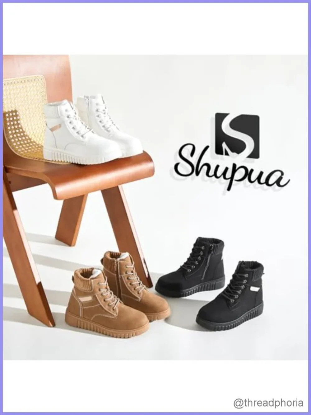 Waterproof Faux Leather Ankle Boots Non Slip PVC Sole Winter Hiking Outdoor
